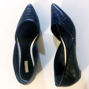 Schutz Black Leather Pointed Flats